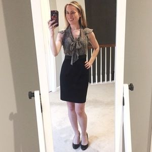 NWOT LOFT Scuba Dress Black/Gray 0P